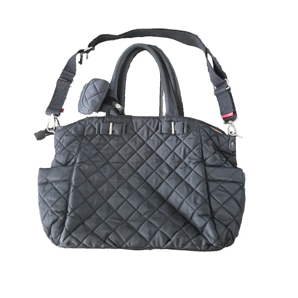 Storksak Bobby Diaper Bag Charcoal Quilted Excellent Condition